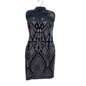 Black and gold shimmer glitter party dress